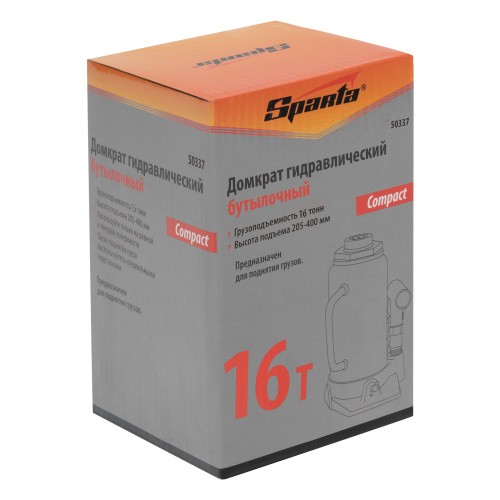 Домкрат гидравлический бутылочный 16 т, h подъема 205-400 мм Sparta Compact купить в Москве с доставкой по всей России | ProtosMarket.ru