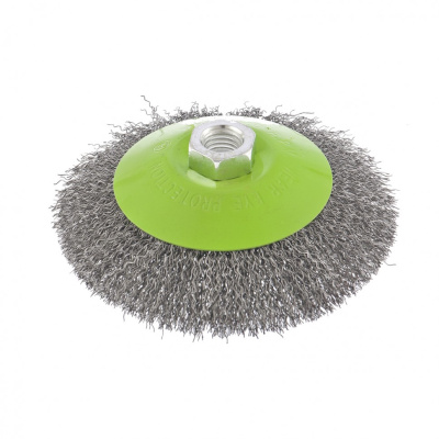 Щетка для УШМ, 125 мм, М14, "тарелка", витая проволока Сибртех по ценам производителя в Казани с доставкой по всей России