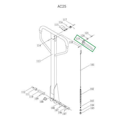 Рычаг управления режимом работы для гидравлических тележек AC25 по ценам производителя в Казани с доставкой по всей России