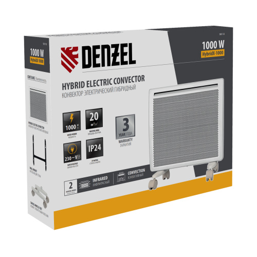 Конвектор гибридный электрический HybridX-1000, ИК нагреватель, цифровой термостат Denzel по ценам производителя в Казани с доставкой по всей России