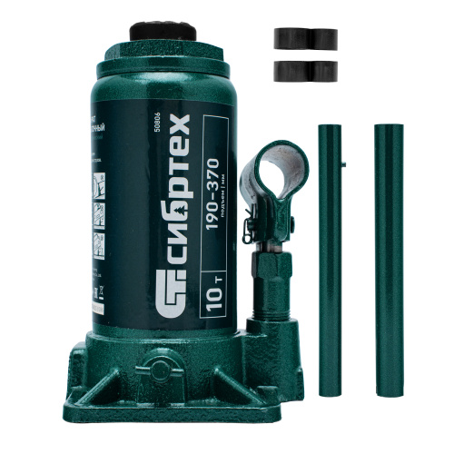 Домкрат гидравлический бутылочный, 10 т, 190-370 мм Сибртех купить в Москве с доставкой по всей России | ProtosMarket.ru