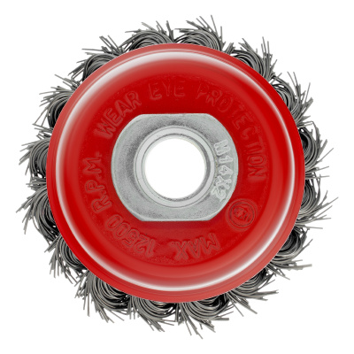 Щетка для УШМ, 65 мм, М14, "чашка", крученая проволока 0.5 мм Matrix по ценам производителя в Казани с доставкой по всей России