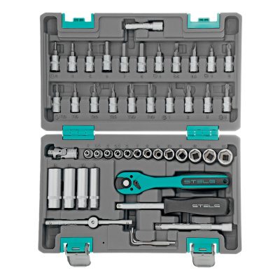 Набор инструментов, 1/4", Cr-V, S2, усиленный кейс, 47 предметов Stels купить в Москве с доставкой по всей России | ProtosMarket.ru