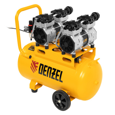 Компрессор безмасляный, малошумный DLS 1500/50, 1500 ВТ, 2x750, 50 л, 260 л/мин Denzel купить в Москве с доставкой по всей России | ProtosMarket.ru