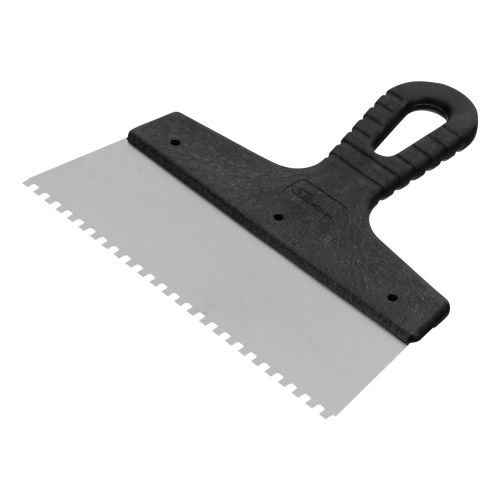 Шпатель из нержавеющей стали, 200 мм, зуб 4 х 4 мм, пластмассовая ручка Сибртех купить в Москве с доставкой по всей России | ProtosMarket.ru