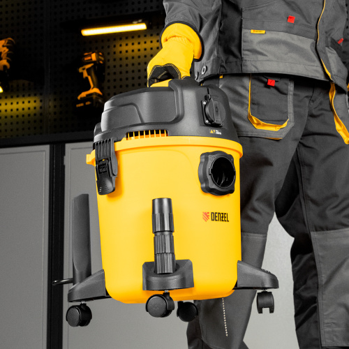 Пылесос строительный RVC20, 1400 Вт, бак 20 л, шланг 3 м, розетка с автосинхр. Denzel купить в Москве с доставкой по всей России | ProtosMarket.ru