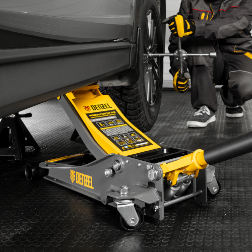 Домкрат гидравлический подкатной, 3 т, 75-500 мм, быстрый подъем, низкий подхват, проф. Denzel по ценам производителя в Казани с доставкой по всей России