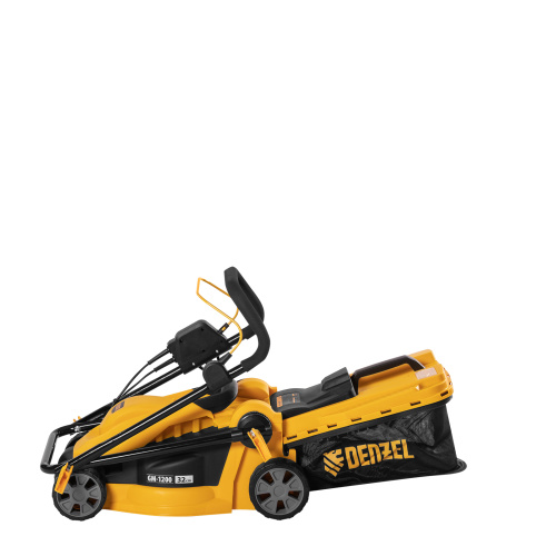 Газонокосилка электрическая GM-1200, 1200 Вт, ширина 32 см, 3 уровня, травосборник 25 л. Denzel купить в Москве с доставкой по всей России | ProtosMarket.ru