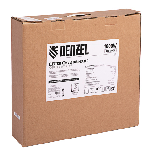 Конвектор электрический XCE-1000, 230 В, 1000 Вт, X-образный нагреватель Denzel по ценам производителя в Казани с доставкой по всей России