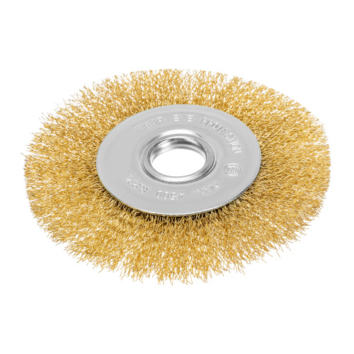 Щетка для УШМ, 125 мм, посадка 22.2 мм, плоская, латунированная витая проволока Matrix по ценам производителя в Казани с доставкой по всей России