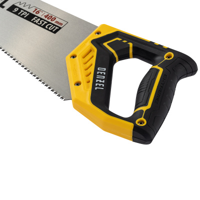 Ножовка по дереву, 400 мм, 9 TPI, зуб 3D, двухкомпонентная рукоятка Denzel купить в Москве с доставкой по всей России | ProtosMarket.ru