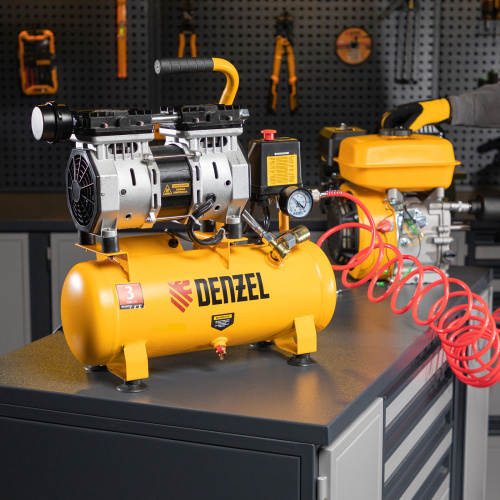Компрессор DLS650/10 безмаслянный малошумный 650 Вт, 120 л/мин, ресивер 10 л Denzel купить в Москве с доставкой по всей России | ProtosMarket.ru