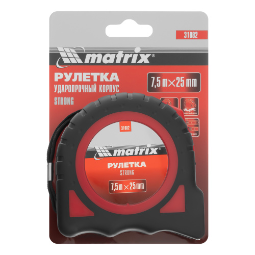 Рулетка Strong,7,5 м х 25 мм,обрезиненный корпус Matrix по ценам производителя в Казани с доставкой по всей России