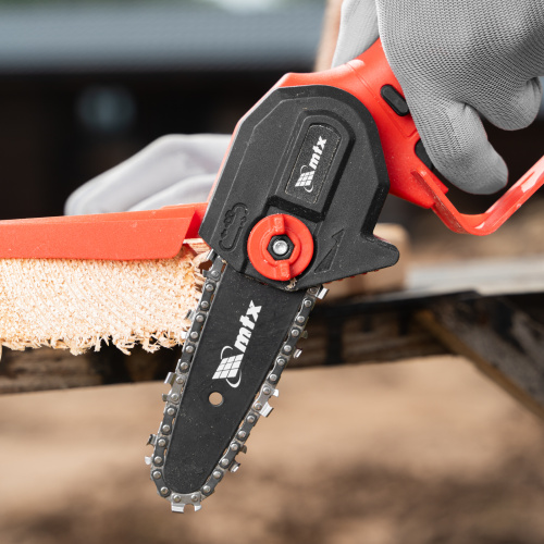 Цепная мини-пила аккумуляторная, MCS-100, шина 100 мм, Li-Ion, 20 В MTX по ценам производителя в Казани с доставкой по всей России