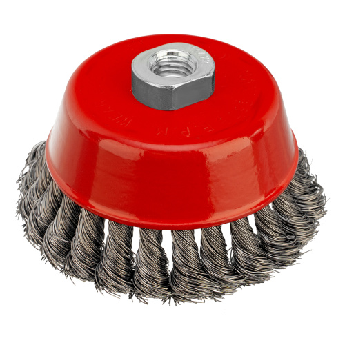 Щетка для УШМ, 100 мм, М14, "чашка", крученая проволока 0.35 мм Matrix по ценам производителя в Казани с доставкой по всей России