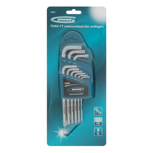 Набор ключей имбусовых Torx -TT, 9 шт: T10-T50, удлиненные, S2, сатинированные Gross купить в Москве с доставкой по всей России | ProtosMarket.ru