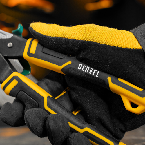 Ножницы по металлу, 270 мм, прямой и правый рез, сталь-СrMo, трехкомпонентные рукоятки Denzel купить в Москве с доставкой по всей России | ProtosMarket.ru