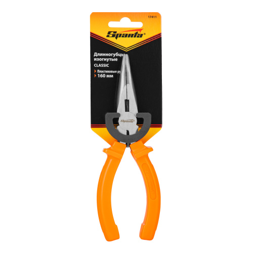 Длинногубцы изогнутые Classic, 160 мм, шлифованные, пластмассовые рукоятки Sparta купить в Москве с доставкой по всей России | ProtosMarket.ru
