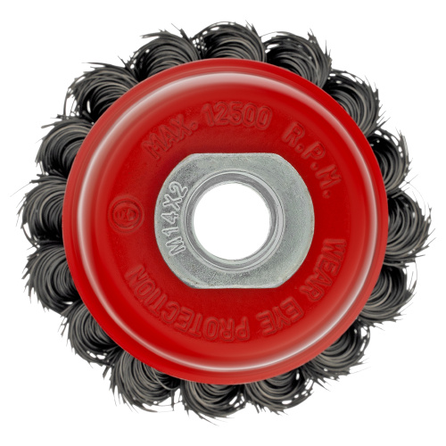 Щетка для УШМ, 65 мм, М14, "чашка", крученая проволока 0.35 мм Matrix по ценам производителя в Казани с доставкой по всей России