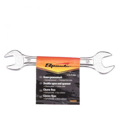 Ключ рожковый, 8 х 9 мм, хромированный Sparta по ценам производителя в Казани с доставкой по всей России