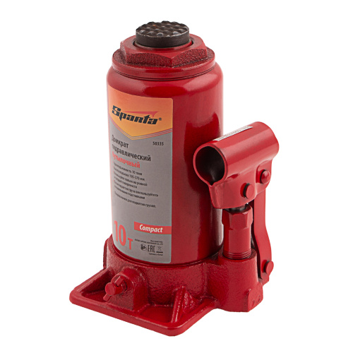 Домкрат гидравлический бутылочный 10 т, h подъема 190-370 мм Sparta Compact купить в Москве с доставкой по всей России | ProtosMarket.ru