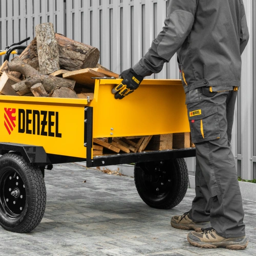 Прицеп для мотоблока TT-500, оцинк., груз. 500 кг, рег. сцепка, колеса 4.00-10, в упаковке Denzel по ценам производителя в Казани с доставкой по всей России