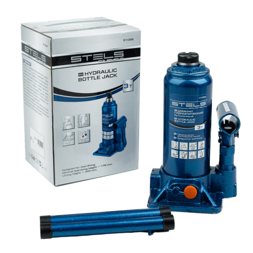 Домкрат гидравлический бутылочный, 3 т, H подъема 178-343 мм Stels купить в Москве с доставкой по всей России | ProtosMarket.ru