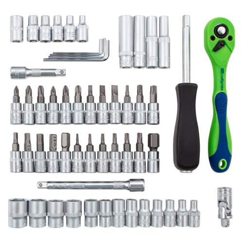 Набор инструментов 56 предметов, CrV, 1/4" Сибртех купить в Москве с доставкой по всей России | ProtosMarket.ru