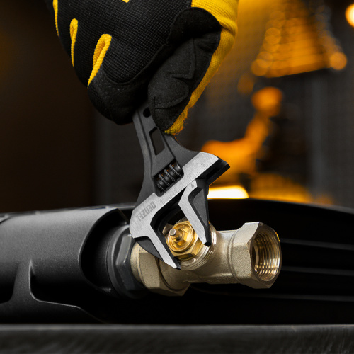 Ключ разводной, 200 мм, CrV, кованый Denzel по ценам производителя в Казани с доставкой по всей России