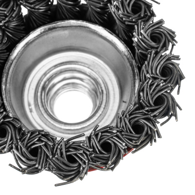 Щетка для УШМ, 65 мм, М14, "чашка", крученая проволока 0.8 мм Matrix по ценам производителя в Казани с доставкой по всей России