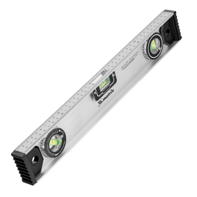 Уровень алюминиевый "Рельс", 400 мм, 3 глазка (1 поворотный) Matrix