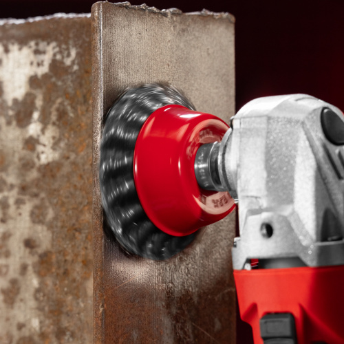 Щетка для УШМ, 75 мм, М14, "чашка", крученая проволока 0.5 мм Matrix по ценам производителя в Казани с доставкой по всей России