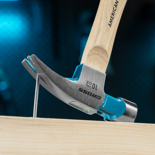 Молоток-гвоздодер, 280 г, угол 75, магнит, обрезиненная рукоятка American hickory GROSS купить в Москве с доставкой по всей России | ProtosMarket.ru