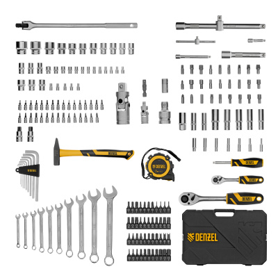 Набор инструментов, 1/2", 1/4", CrV, S2, пластиковый кейс, 194 предмета Denzel по ценам производителя в Казани с доставкой по всей России