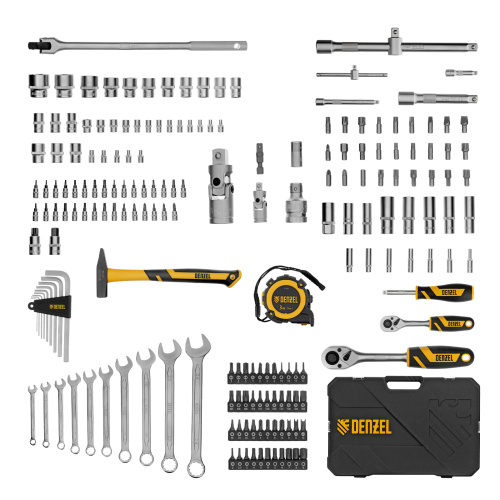 Набор инструментов, 1/2", 1/4", CrV, S2, пластиковый кейс, 194 предмета Denzel по ценам производителя в Казани с доставкой по всей России