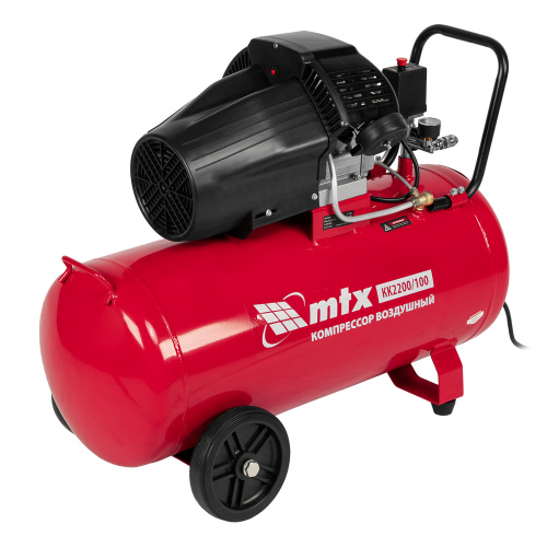 Компрессор воздушный КК-2200/100, 2,2 кВт, 350 л/мин, 100 л, прямой привод, масляный MTX купить в Москве с доставкой по всей России | ProtosMarket.ru