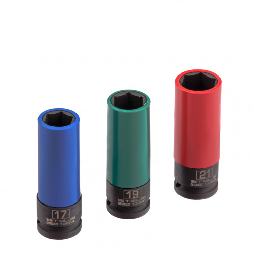 Набор головок ударных 6-гранных удлиненных для колесных дисков (17,19,21 мм) 1/2" 3 шт Stels купить в Москве с доставкой по всей России | ProtosMarket.ru