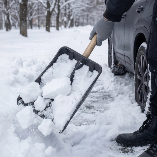 Лопата для уборки снега полипропиленовая, 275х365х870 мм, деревянный черенок, Sparta купить в Москве с доставкой по всей России | ProtosMarket.ru