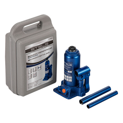 Домкрат гидравлический бутылочный, 3 т, H подъема 178-343 мм, в пластиковом кейсе Stels купить в Москве с доставкой по всей России | ProtosMarket.ru