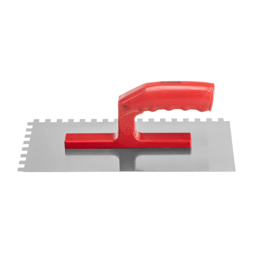 Гладилка стальная, 280 x 130 мм, зеркальная полировка, пластмастмассовая ручка, зуб 8 x 8 мм Matrix по ценам производителя в Казани с доставкой по всей России