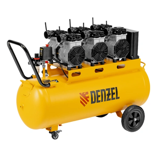 Компрессор безмасляный, малошумный DLS 3300/100, 3300 Вт,3x1100, 100 л, 570 л/мин ,блок управления Denzel купить в Москве с доставкой по всей России | ProtosMarket.ru