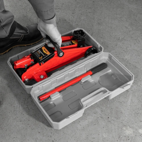 Домкрат гидравлический подкатной, 2 т, h подъема 140-285 мм, в пластиковом кейсе, compact Sparta купить в Москве с доставкой по всей России | ProtosMarket.ru