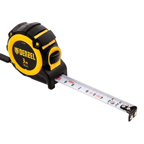 Рулетка 3м х 16мм, автоматич. фиксац., нейлон. покрытие, магнит. зацеп, двухстор. разметка Denzel купить в Москве с доставкой по всей России | ProtosMarket.ru
