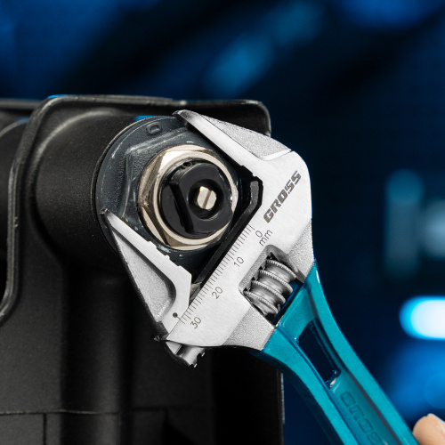 Ключ разводной 200 мм, CrV, облегченный Gross купить в Москве с доставкой по всей России | ProtosMarket.ru