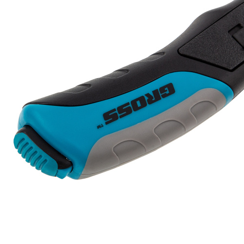 Нож ремонтно-монтажный, трехкомпонентная рукоятка, кнопочный автовыброс, возврат лезвия, 175 мм, 5 запасных лезвий Gross купить в Москве с доставкой по всей России | ProtosMarket.ru