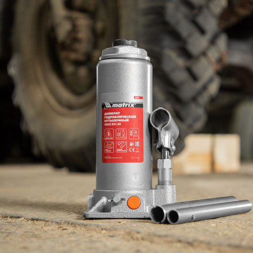 Домкрат гидравлический бутылочный, 8 т, h подъема 230-457 мм Matrix купить в Москве с доставкой по всей России | ProtosMarket.ru