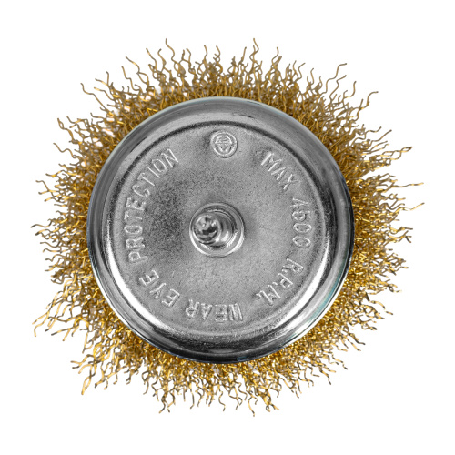 Щетка для дрели, 75 мм, "чашка" со шпилькой, латунированная витая проволока Matrix по ценам производителя в Казани с доставкой по всей России