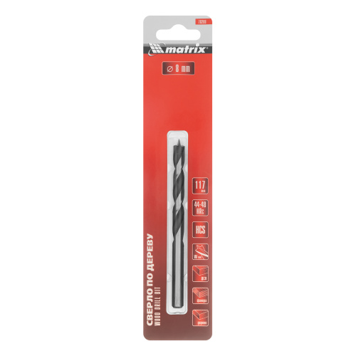 Сверло по дереву, 8 x 117 мм, цилиндрический хвостовик Matrix купить в Москве с доставкой по всей России | ProtosMarket.ru