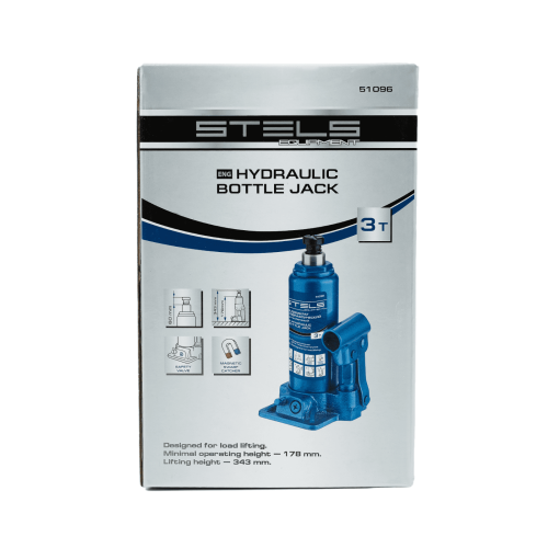 Домкрат гидравлический бутылочный, 3 т, H подъема 178-343 мм Stels купить в Москве с доставкой по всей России | ProtosMarket.ru