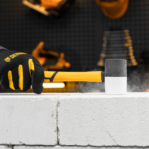 Киянка резиновая, 225 г, черно-белая, фибергласовая рукоятка c TPR покрытием Denzel купить в Москве с доставкой по всей России | ProtosMarket.ru